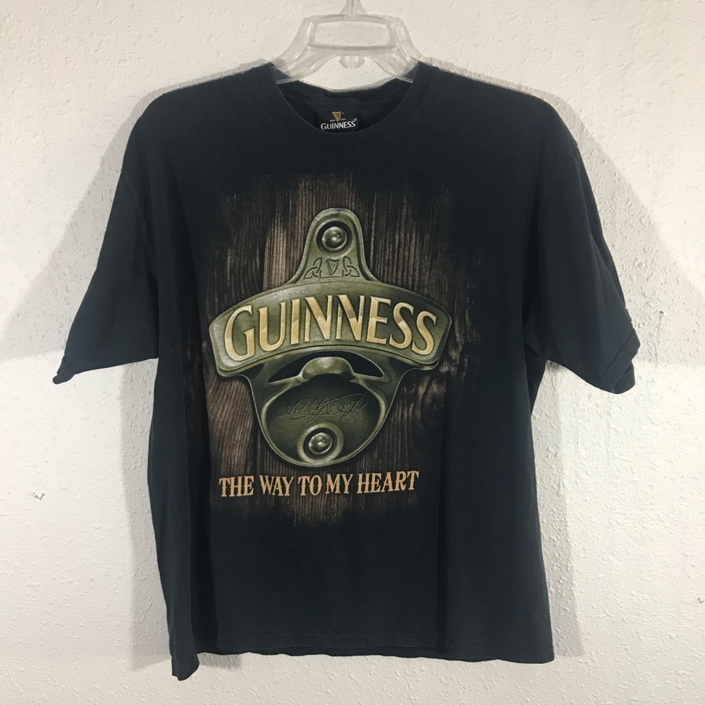 Guinness Black Screen Print T-Shirt size XL